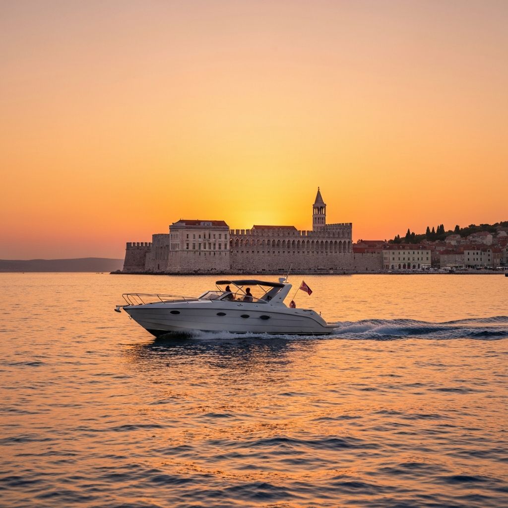 Split sunset cruise along the Croatian coast